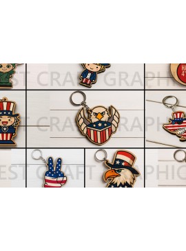 Σετ των 3 Intra απο ξύλο plywood  Χρώμα wenge 3mm-4mm πάχος - Χαριτωμένο πακέτο μπρελόκ ΗΠΑ Δίασταση 3x3 cm INTRAFABR-104334654