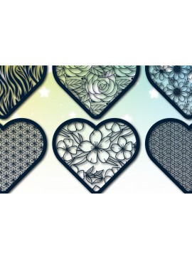 Intra απο ξύλο plywood  Χρώμα wenge 3mm-4mm πάχος - Πακέτο υ Cute Valentine Heart Cut Δίασταση 25x25 cm INTRAFABR-24867665