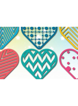 Intra απο ξύλο plywood  Χρώμα wenge 3mm-4mm πάχος - Πακέτο υ Cute Valentine Heart Cut Δίασταση 25x25 cm INTRAFABR-110409470