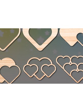 Intra απο ξύλο plywood  Χρώμα wenge 3mm-4mm πάχος - Πακέτο υ Cute Valentine Heart Cut Δίασταση 25x25 cm INTRAFABR-80706135