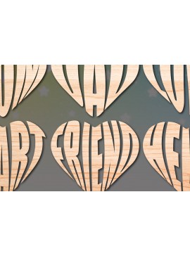 Intra απο ξύλο plywood  Χρώμα wenge 3mm-4mm πάχος - Πακέτο υ Cute Valentine Heart Cut Δίασταση 25x25 cm INTRAFABR-80706160