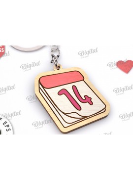 Σετ των 2 Intra απο ξύλο plywood  Χρώμα wenge 3mm-4mm πάχος - Χαριτωμένο μπρελόκ Αγίου Βαλεντίνου Δίασταση 4x4 cm INTRAFABR-111225481