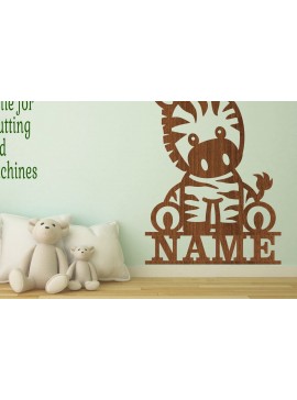 Intra απο ξύλο plywood  Χρώμα wenge 3mm-4mm πάχος - Cute Zebra Name Templ Δίασταση 30x20 cm INTRAFABR-111225442