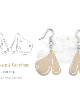 Intra απο ξύλο plywood  Χρώμα wenge 3mm-4mm πάχος - κοπής με λέιζερ σκουλαρίκι Dachshund Dog Δίασταση 900x900 cm INTRAFABR-109300996