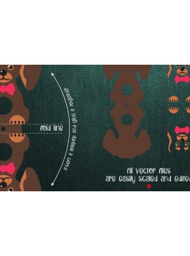 Intra απο ξύλο plywood  Χρώμα wenge 3mm-4mm πάχος - Πρότυπο θήκης Lollipop Dachshund Δίασταση 30x20 cm INTRAFABR-116834525