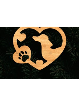Σετ των 2 Intra απο ξύλο plywood  Χρώμα wenge 3mm-4mm πάχος - Στολίδι Dachshund Memorial Δίασταση 6x6 cm INTRAFABR-116834607