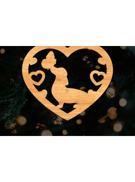 Σετ των 2 Intra απο ξύλο plywood  Χρώμα wenge 3mm-4mm πάχος - Στολίδι Dachshund Memorial Δίασταση 6x6 cm INTRAFABR-116834614