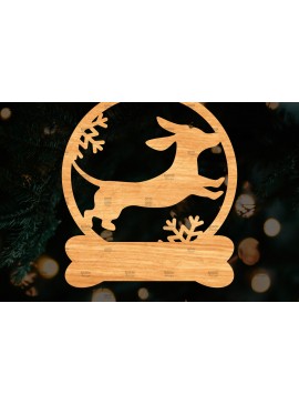 Σετ των 2 Intra απο ξύλο plywood  Χρώμα wenge 3mm-4mm πάχος - Στολίδι Dachshund Memorial Δίασταση 6x6 cm INTRAFABR-116834618