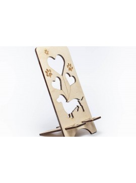 Σετ των 2 Intra απο ξύλο plywood  Χρώμα wenge 3mm-4mm πάχος - Τηλεφωνική βάση Dachshund Δίασταση 20x20 cm INTRAFABR-80368445