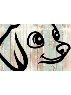 Σετ των 2 Intra απο ξύλο plywood  Χρώμα wenge 3mm-4mm πάχος - Κοπή αυτοκόλλητου αυτοκινήτου Dachshund Design Δίασταση 20x20 cm INTRAFABR-115492347