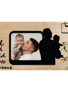 Intra απο ξύλο plywood  Χρώμα wenge 3mm-4mm πάχος - κοπής με λέιζερ με κορνίζα μπαμπά και παιδιού Δίασταση 20x25 cm INTRAFABR-84583994