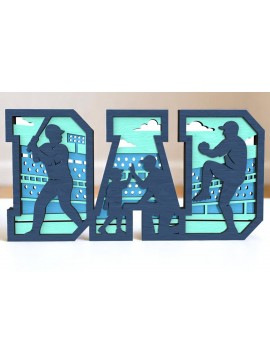 Σετ των 2 Intra απο ξύλο plywood  Χρώμα wenge 3mm-4mm πάχος - Πινακίδα 3D Stadium Baseball Stadium Δίασταση 6x6 cm INTRAFABR-76927126