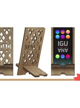 Intra απο ξύλο plywood  Χρώμα wenge 3mm-4mm πάχος - Βάση κινητού μπαμπά με λέιζερ Αποκοπή υ Δίασταση 30x20 cm INTRAFABR-83945202