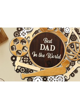 Σετ των 2 Intra απο ξύλο plywood  Χρώμα wenge 3mm-4mm πάχος - Dad Craft για τη γιορτή του πατέρα Δίασταση 12x12 cm INTRAFABR-69955066