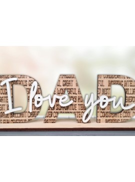 Σετ των 2 Intra απο ξύλο plywood  Χρώμα wenge 3mm-4mm πάχος - Μπαμπά σε αγαπώ Δίασταση 20x20 cm INTRAFABR-89632203