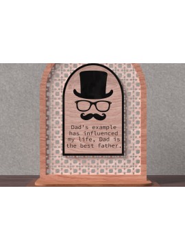 Intra απο ξύλο plywood  Χρώμα wenge 3mm-4mm πάχος - Ο μπαμπάς είναι το καλύτερο Father Sign Δίασταση 20x25 cm INTRAFABR-111783616