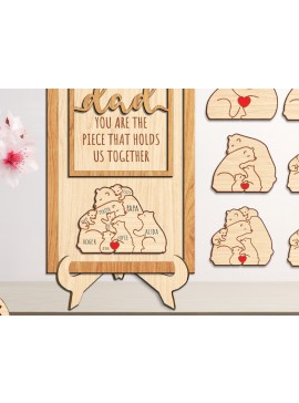 Intra απο ξύλο plywood  Χρώμα wenge 3mm-4mm πάχος - Dad Puzzle Desk Sign - Break Jhon Δίασταση 30x20 cm INTRAFABR-32834228