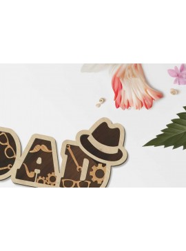 Σετ των 2 Intra απο ξύλο plywood  Χρώμα wenge 3mm-4mm πάχος - Σετ DAD Διακοσμητικά πάνελ πολλαπλών στρώσεων Δίασταση 14x5 cm INTRAFABR-76906403