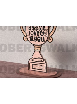 Σετ των 2 Intra απο ξύλο plywood  Χρώμα wenge 3mm-4mm πάχος - Dad We Love You Trophy Δίασταση 20x20 cm INTRAFABR-98053893