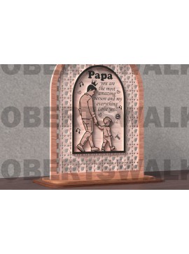 Σετ των 2 Intra απο ξύλο plywood  Χρώμα wenge 3mm-4mm πάχος - Dad You're My Everything Δίασταση 20x20 cm INTRAFABR-98053907