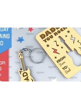 Σετ των 2 Intra απο ξύλο plywood  Χρώμα wenge 3mm-4mm πάχος - Dads Day Keychains Card Δίασταση 4x4 cm INTRAFABR-121423276