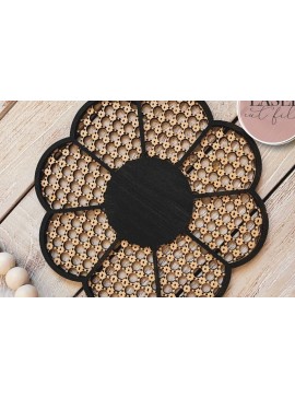 Σετ των 2 Intra απο ξύλο plywood  Χρώμα wenge 3mm-4mm πάχος - Daisy Cane Weave Δίασταση 6x6 cm INTRAFABR-21706094