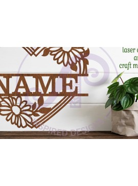 Intra απο ξύλο plywood  Χρώμα wenge 3mm-4mm πάχος - Μαργαρίτα Λουλούδι Καρδιά Σήμα Όνομα Δίασταση 30x20 cm INTRAFABR-26387810