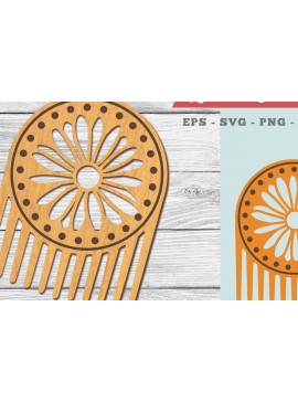 Σετ των 2 Intra απο ξύλο plywood  Χρώμα wenge 3mm-4mm πάχος - Daisy Flower Comb Δίασταση 20x20 cm INTRAFABR-29874889