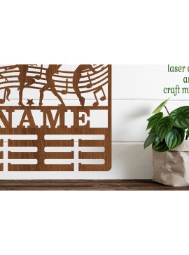 Intra απο ξύλο plywood  Χρώμα wenge 3mm-4mm πάχος - Χορός Γυναικείο Όνομα Κάτοχος Μεταλλίου Laser Δίασταση 30x20 cm INTRAFABR-29977884