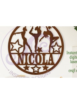 Intra απο ξύλο plywood  Χρώμα wenge 3mm-4mm πάχος - Πρότυπο κοπής λέιζερ Name Dancers Δίασταση 30x20 cm INTRAFABR-114157079