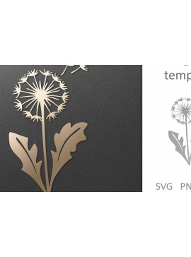 Intra απο ξύλο plywood  Χρώμα wenge 3mm-4mm πάχος - Dandelion Flower , Χαρτί & Δίασταση 30x20 cm INTRAFABR-109410156