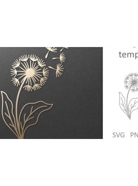 Intra απο ξύλο plywood  Χρώμα wenge 3mm-4mm πάχος - Dandelion Flower , Χαρτί & Δίασταση 30x20 cm INTRAFABR-109411138