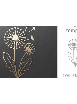 Intra απο ξύλο plywood  Χρώμα wenge 3mm-4mm πάχος - Dandelion Flower , Χαρτί & Δίασταση 30x20 cm INTRAFABR-103063908