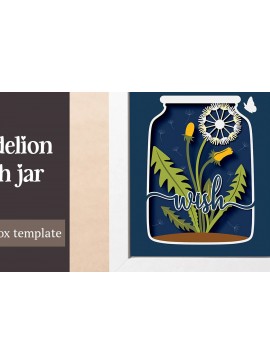 Intra απο ξύλο plywood  Χρώμα wenge 3mm-4mm πάχος - Dandelion Flower Wish Jar Shadow Box Δίασταση 25x25 cm INTRAFABR-103063947