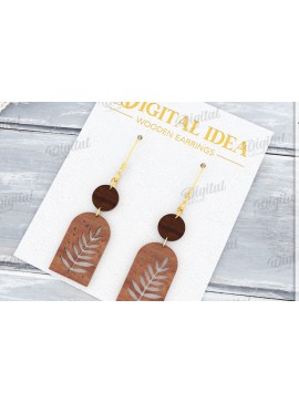 Σετ των 3 Intra απο ξύλο plywood  Χρώμα wenge 3mm-4mm πάχος - Κρεμαστά σκουλαρίκια με λέιζερ Δίασταση 3x3 cm INTRAFABR-97666387