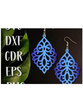 Σετ των 3 Intra απο ξύλο plywood  Χρώμα wenge 3mm-4mm πάχος - Σκουλαρίκια Dangle Cut, Boho Σκουλαρίκια Δίασταση 3x3 cm INTRAFABR-116496408