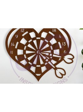 Σετ των 2 Intra απο ξύλο plywood  Χρώμα wenge 3mm-4mm πάχος - Πινακίδα τοίχου Heart Board Dart, Laser Δίασταση 20x20 cm INTRAFABR-112684020