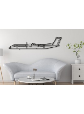 Σετ των 2 Intra απο ξύλο plywood  Χρώμα wenge 3mm-4mm πάχος - Dash Q400 Kaser Cut Aircraft Silhouette Δίασταση 20x20 cm INTRAFABR-112683693