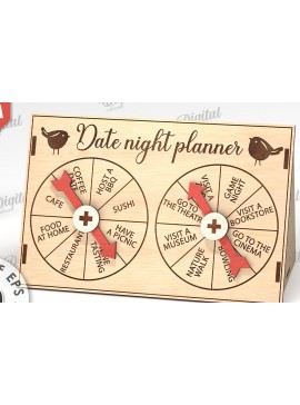 Intra απο ξύλο plywood  Χρώμα wenge 3mm-4mm πάχος - Date Night Spinner Planner Δίασταση 30x20 cm INTRAFABR-114808022