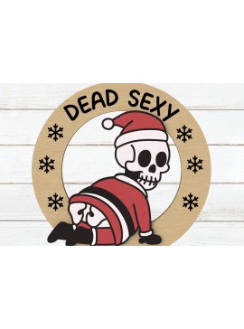 Σετ των 2 Intra απο ξύλο plywood  Χρώμα wenge 3mm-4mm πάχος - Νεκρό σέξι σκελετό στολίδι του Άγιου Βασίλη Δίασταση 6x6 cm INTRAFABR-114951297