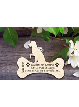 Σετ των 2 Intra απο ξύλο plywood  Χρώμα wenge 3mm-4mm πάχος - Αγαπητέ Χριστουγεννιάτικο στολίδι για σκύλους Βασίλη V2 Δίασταση 6x6 cm INTRAFABR-42266658