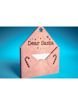 Σετ των 2 Intra απο ξύλο plywood  Χρώμα wenge 3mm-4mm πάχος - Dear Santa Ornament | Δίασταση 6x6 cm INTRAFABR-110908248