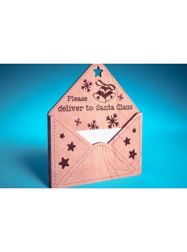 Σετ των 2 Intra απο ξύλο plywood  Χρώμα wenge 3mm-4mm πάχος - Dear Santa Ornament | Δίασταση 6x6 cm INTRAFABR-66793519