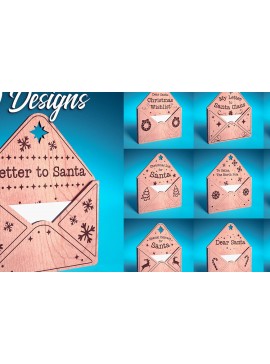 Σετ των 2 Intra απο ξύλο plywood  Χρώμα wenge 3mm-4mm πάχος - Dear Santa Ornament | Δίασταση 6x6 cm INTRAFABR-61978036