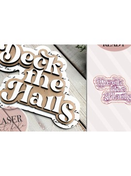 Σετ των 2 Intra απο ξύλο plywood  Χρώμα wenge 3mm-4mm πάχος - Deck the Halls, Χριστουγεννιάτικη πινακίδα Δίασταση 15x15 cm INTRAFABR-108165981