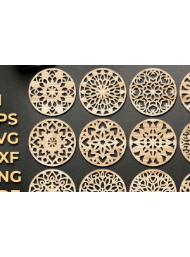 Intra απο ξύλο plywood  Χρώμα wenge 3mm-4mm πάχος - Ξύλινα σουβέρ κομμένα με λέιζερ στυλ Δίασταση 30x20 cm INTRAFABR-100436355