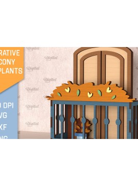Intra απο ξύλο plywood  Χρώμα wenge 3mm-4mm πάχος - Διακοσμητικό Μπαλκόνι με Φυτά Κοπή Laser Δίασταση 30x20 cm INTRAFABR-99675233