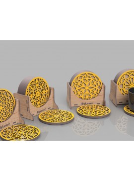 Intra απο ξύλο plywood  Χρώμα wenge 3mm-4mm πάχος - Διακοσμητικό κουτί σουβέρ κοπής με λέιζερ Δίασταση 90x90 cm INTRAFABR-114973066