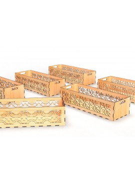 Σετ των 2 Intra απο ξύλο plywood  Χρώμα wenge 3mm-4mm πάχος - Διακοσμητικά κουτιά Bundle 03 Δίασταση 15x15 cm INTRAFABR-124403602