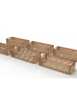 Σετ των 2 Intra απο ξύλο plywood  Χρώμα wenge 3mm-4mm πάχος - Διακοσμητικά κουτιά Δέσμη κοπής με λέιζερ Δίασταση 15x15 cm INTRAFABR-105090081